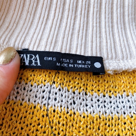 ☀️ ZARA BOHO YELLOW WHITE STRIPE VNECK SHEER LOOSE FIT TOP! - Picture 12 of 16